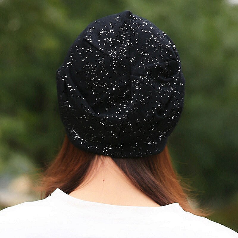 帽子女士春夏季薄款包头帽韩版亮点星星堆堆时尚帽子