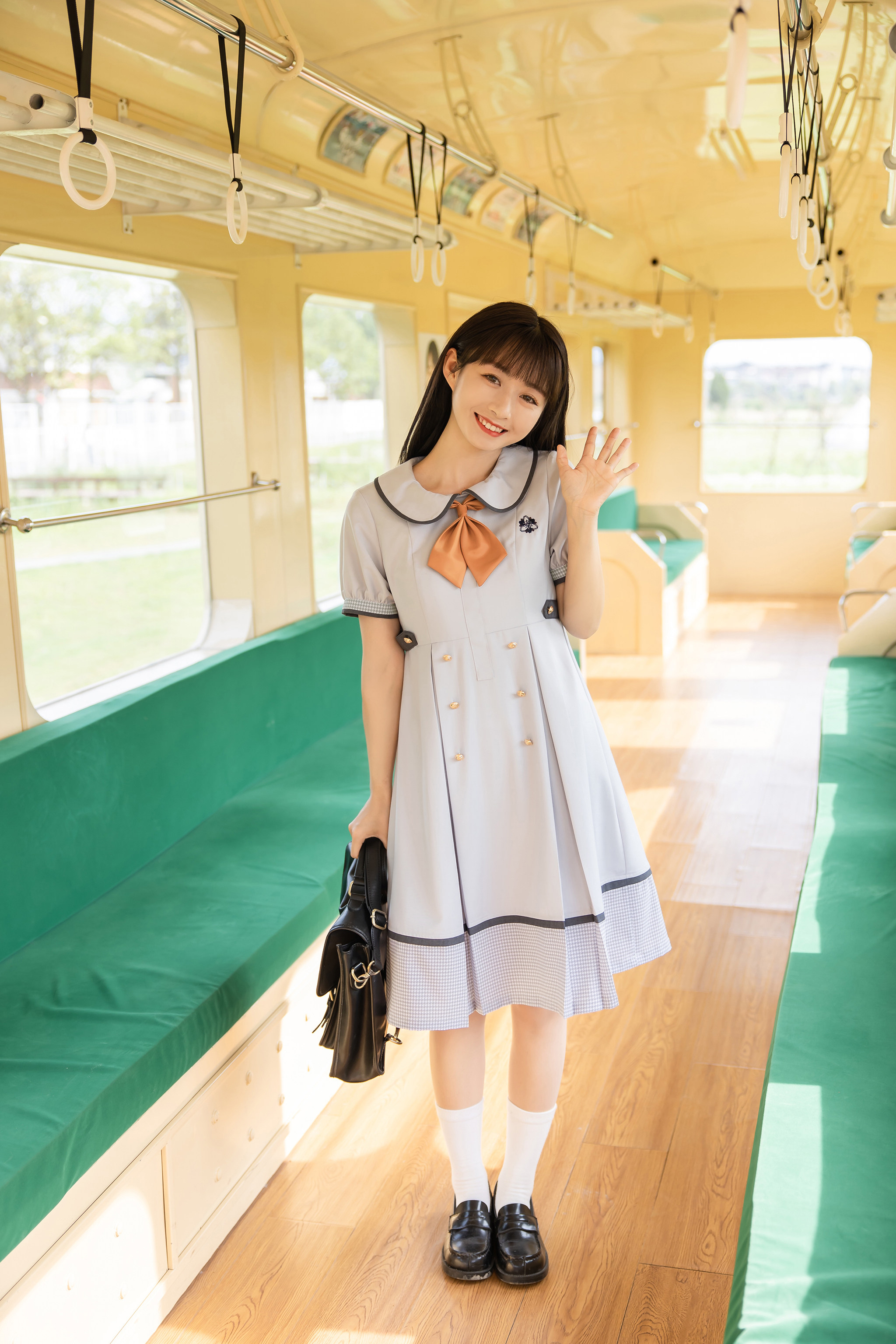 bubblegirl原创夏雾屿千鸟格拼接连衣裙jk制服校供jk