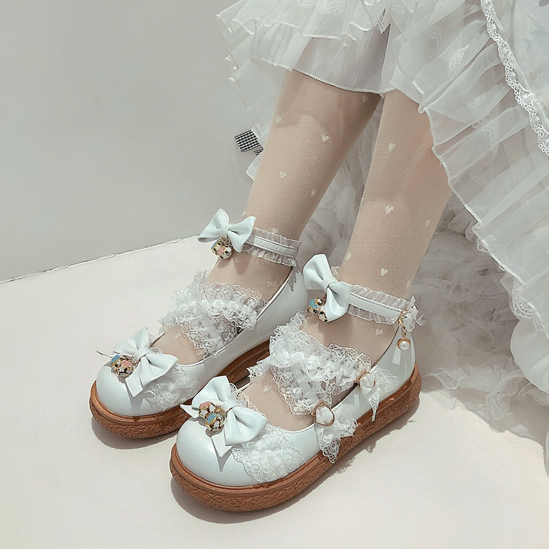 鞋子洛丽塔女童皮鞋lo小女孩平底新款公主jk皮鞋