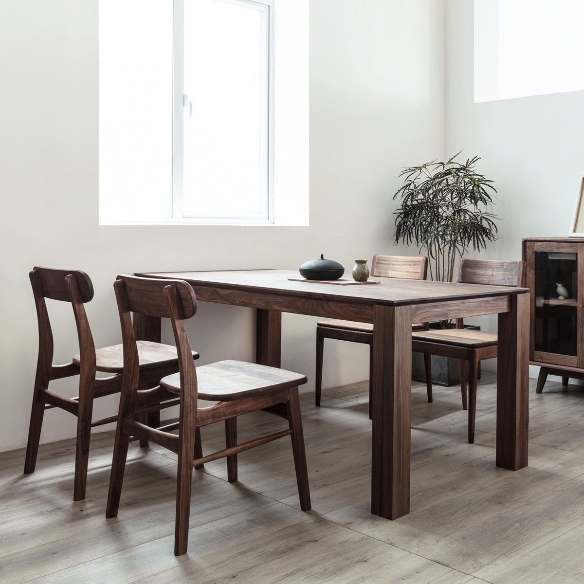 及木家具 北欧设计原木 榉木 樱桃木 黑胡桃 全实木坦途餐椅yz048