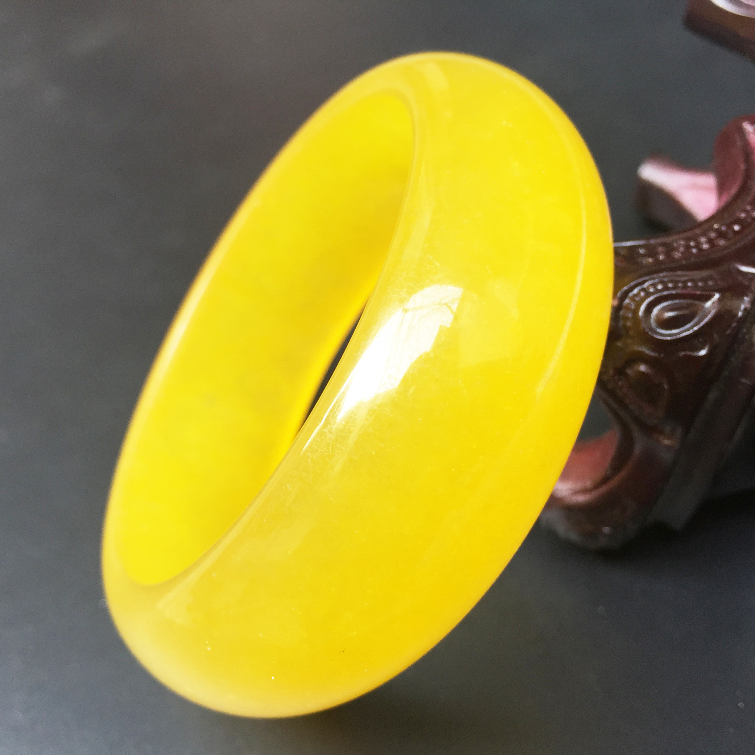 手镯金丝玉玉手新疆和田金黄色戈壁手饰