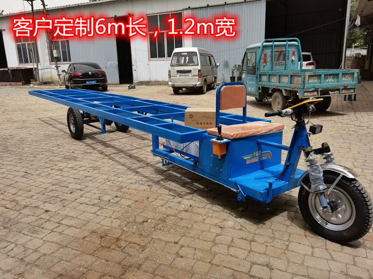 三轮车电动建筑工地拉砖车板材运输货车加长架子车电动三轮车