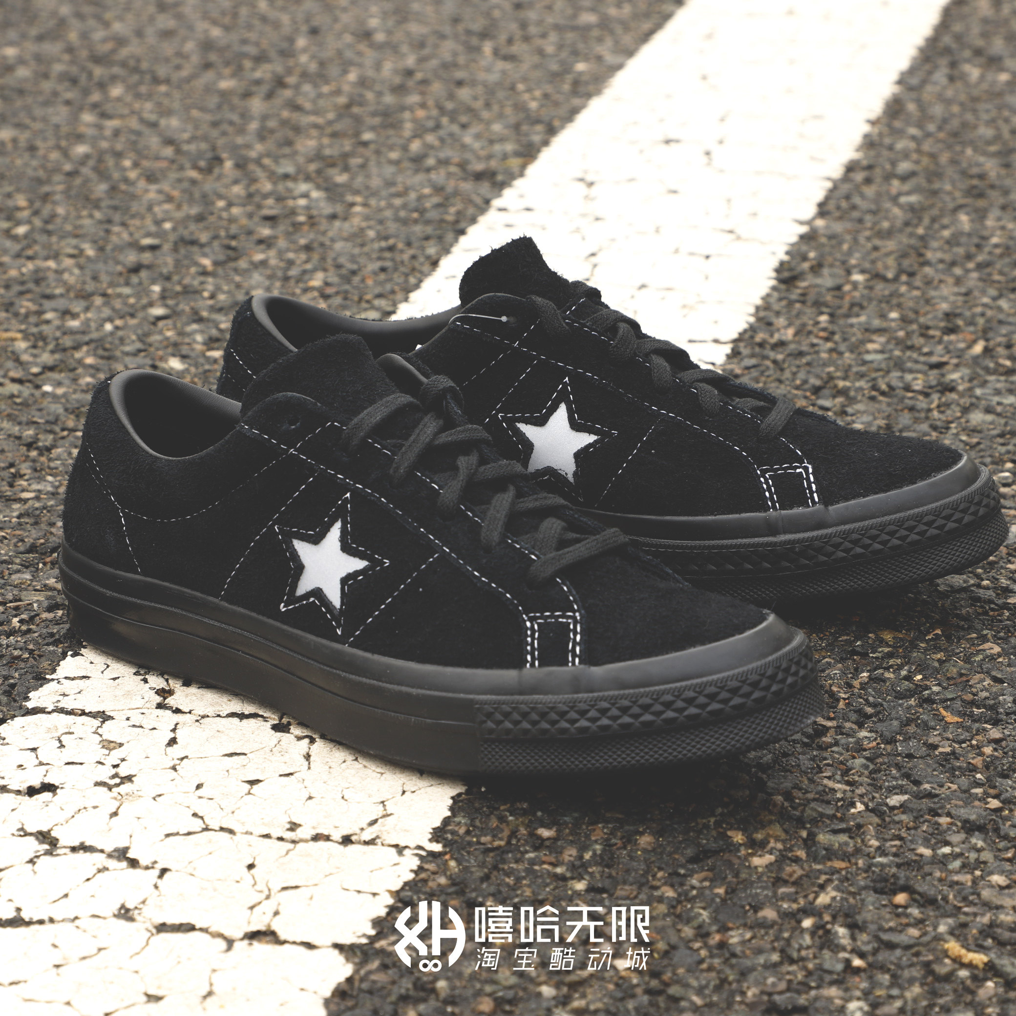 帆布布鞋匡威converseonestar黑武士翻毛男女女款帆布鞋