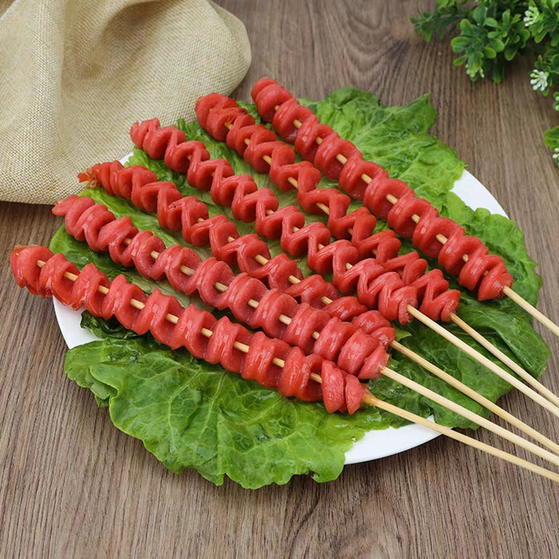 火龙15串弹力开花拉花香肠户外烧烤食材油炸香肠