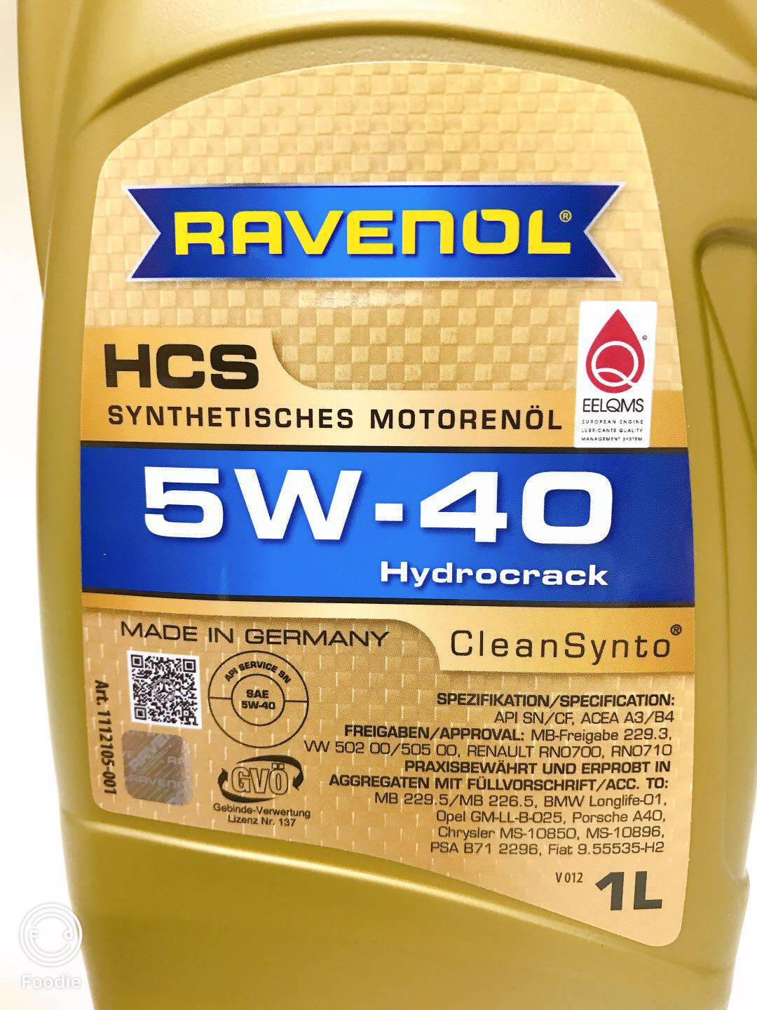 德国拉锋ravenolhcs合成合成机机油5w-40汽车发动机汽机油