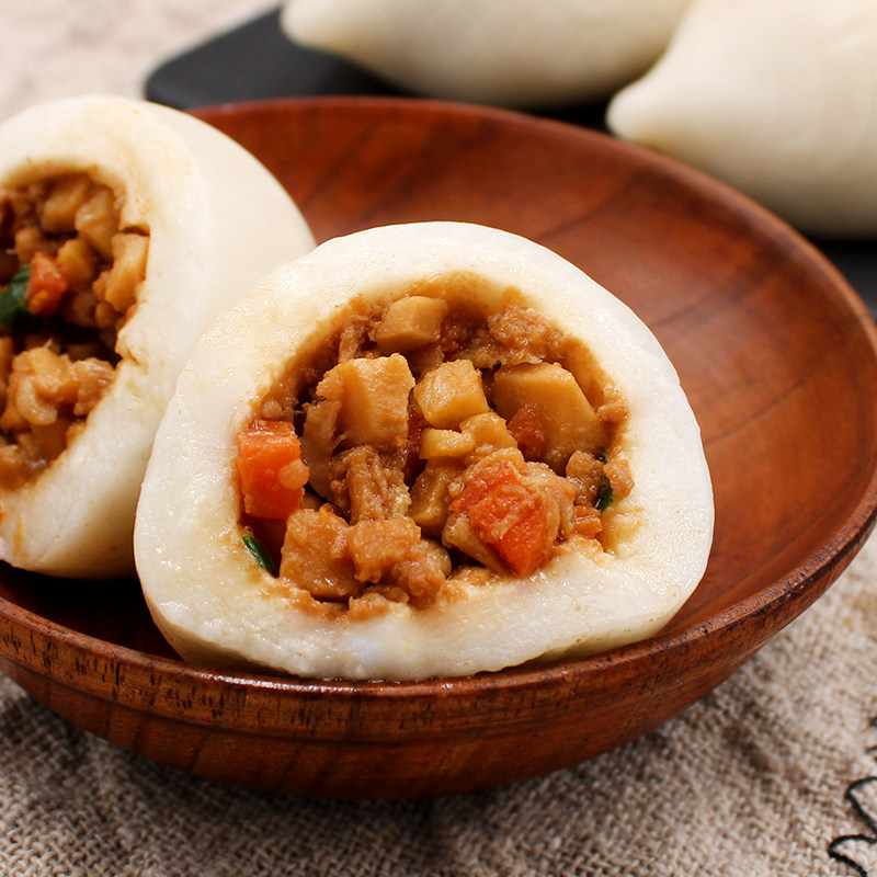 台州温岭农家手工咸圆糯米炊圆猪肉圆咸圆麻糍传统中式糕点