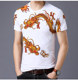 Summer men's printed short-sleeved T-shirt Chinese style floral T-shirt half-sleeved with dragon pattern top half-length clothes tide t Summer men's printed short-sleeved T-shirt Chinese style floral T-shirt half-sleeved with dragon pattern top half-length clothes tide t