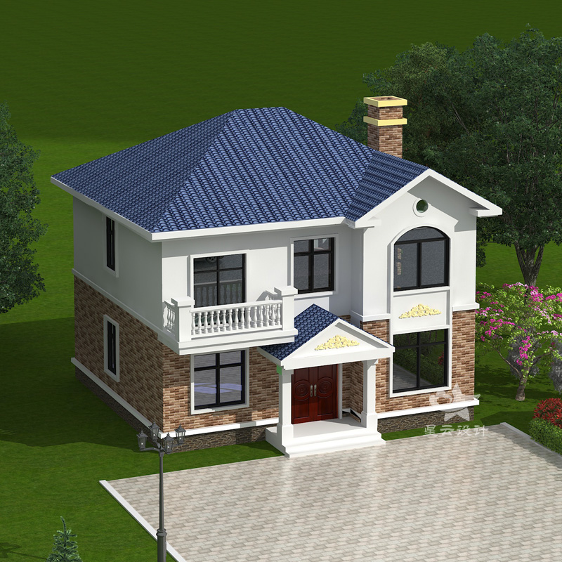 欧式自建小户经济洋楼小洋两层建房农村二层样图
