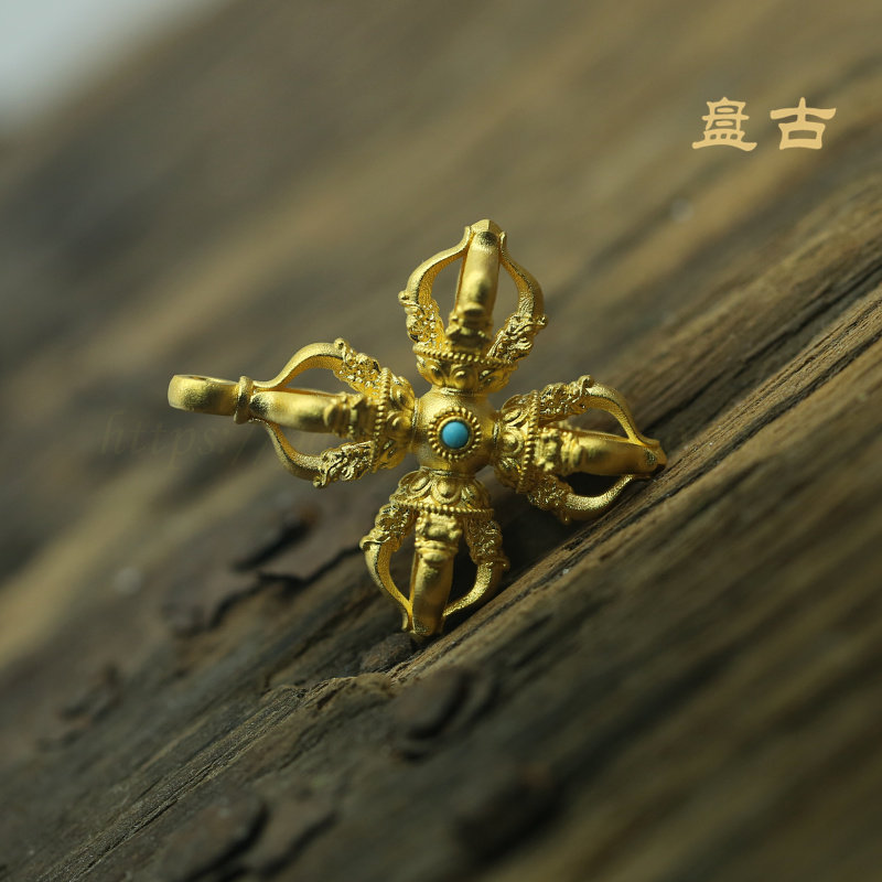 黄金足金软金古法金十字十字金刚吊坠降魔杵挂其他
