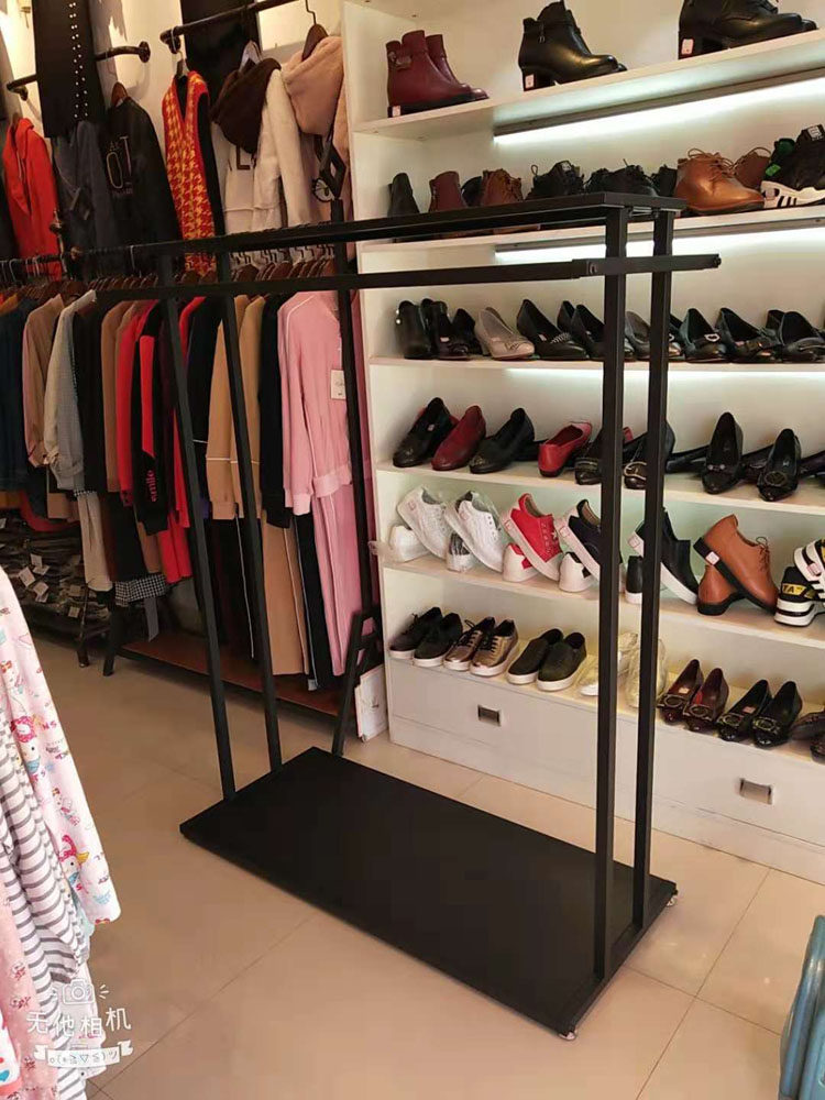 中岛架落地简约双排服装店展示架创意陈列童装中间货架双杠挂衣架