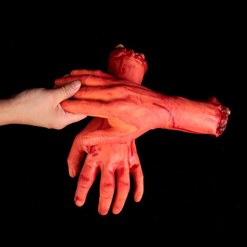 爱新奇愚人节礼物用品酒吧鬼屋整人道具表演晚会 断肢 恐怖中血手