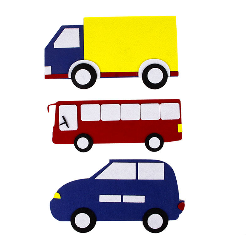 幼儿园儿童织布交通工具车辆认知墙贴装饰区域角玩手工创意粘贴类