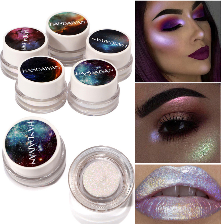 高光眼影5色极光彩虹cos眼妆欧美炫彩偏光眼影