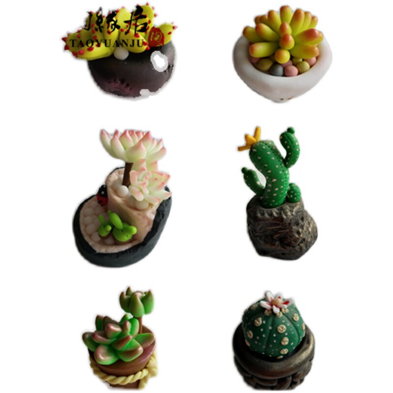 摆件植物陶缘软陶仿真多肉盆摘手办泥塑成品软陶泥