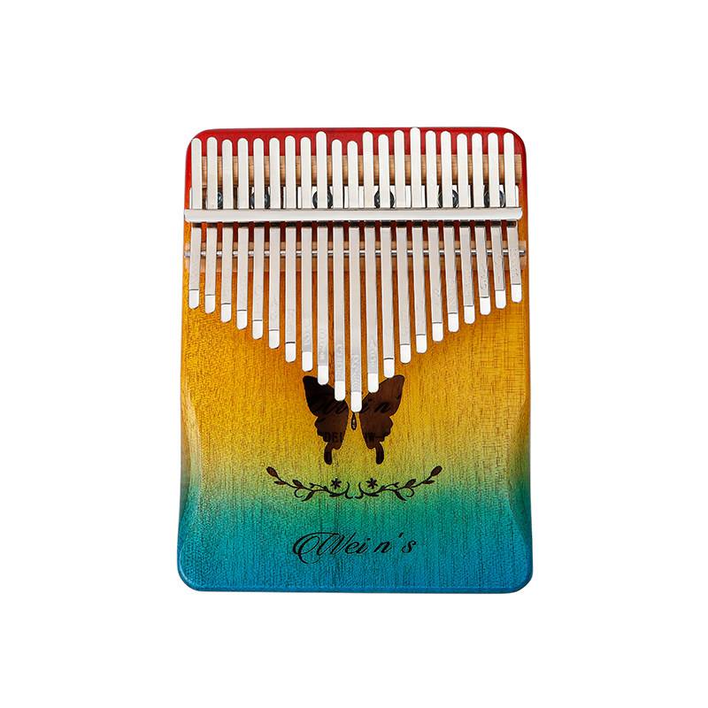 彩虹蝴蝶拇指琴桃花心木双手指卡林kalimba非洲卡林巴