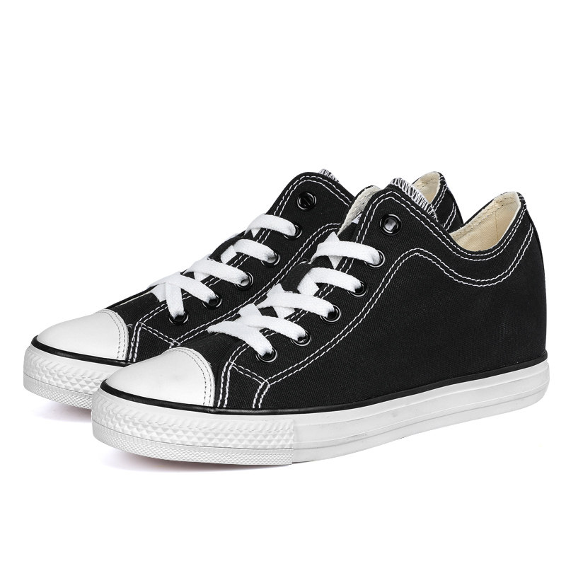 hoz后街隐形内增高帆布鞋女鞋2022春夏季新款帆布鞋