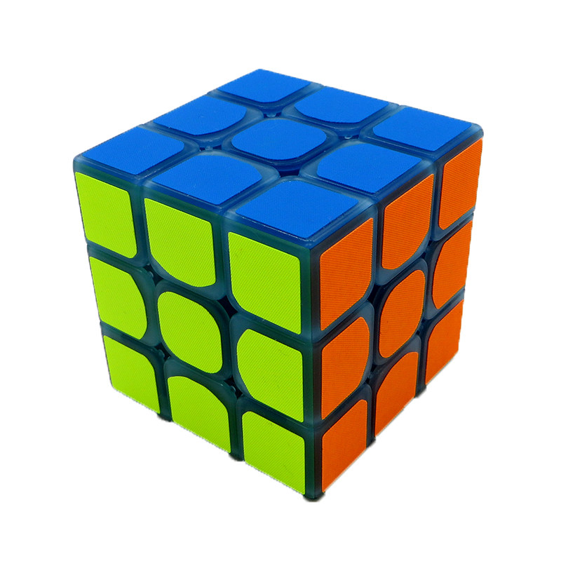 夜光魔方三阶夜光炫酷学生顺滑顺滑专业比赛专用玩具送教程保护袋