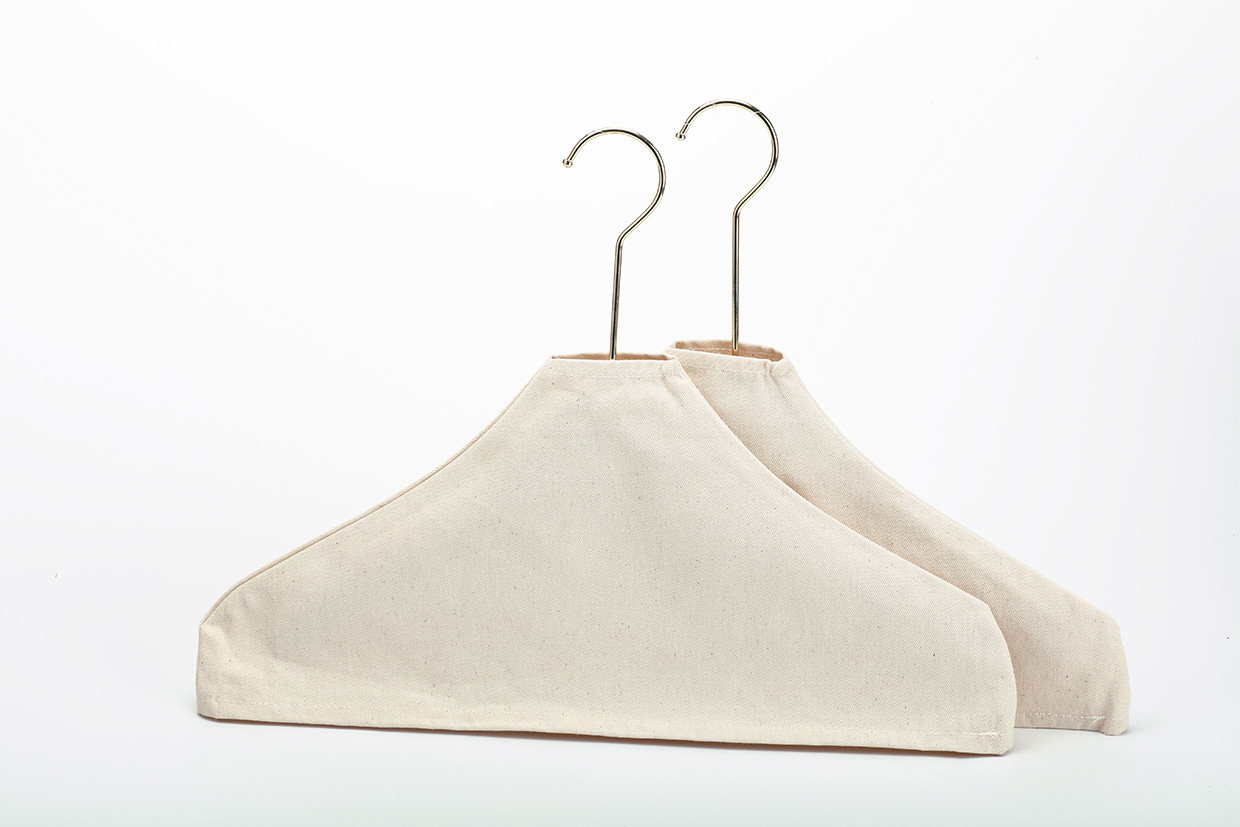 韩版服装店衣架防滑套棉麻木衣架布套裤架罩无痕布罩可印logo