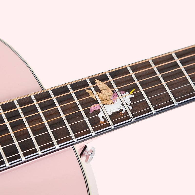 限量美罗mollo独角兽36寸单板民谣吉他女神可爱吉他-民谣吉他
