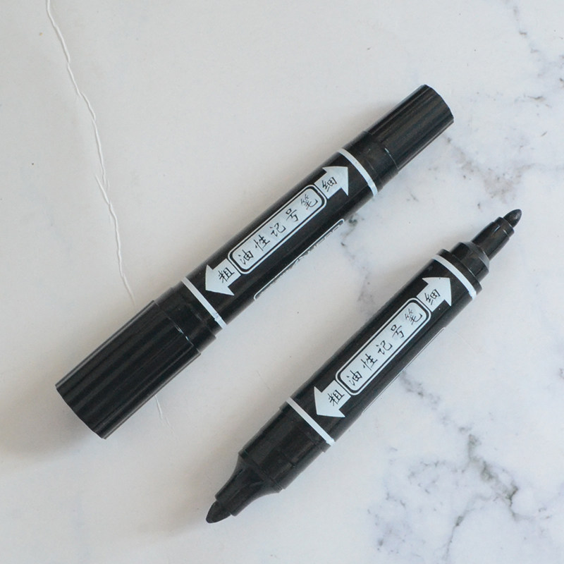 双头英雄油性记号物流cd光盘大头笔斜头圆头记号笔