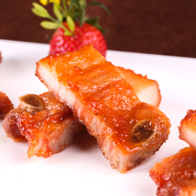 欣苗食品脆皮叉烧冷冻腌制蜜汁带骨猪肋排肉食品生猪肉
