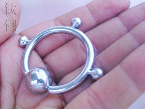 钛钢入珠效果pa冠状沟卡环男用个性入珠环其它首饰