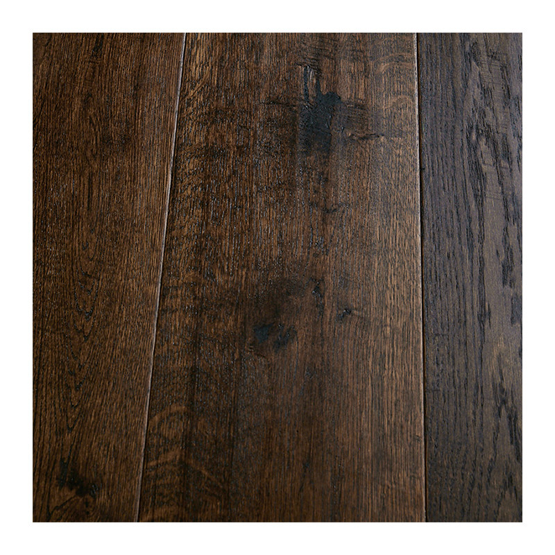 埃菲尔1号实木地板三层橡木复合地板背景墙仿古深棕色做旧地板