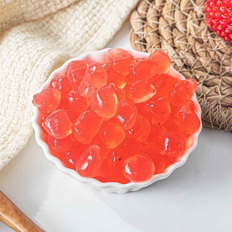 寒天晶球草莓味1kg奶茶店专用配料水晶多肉脆啵啵免煮珍珠脆波波