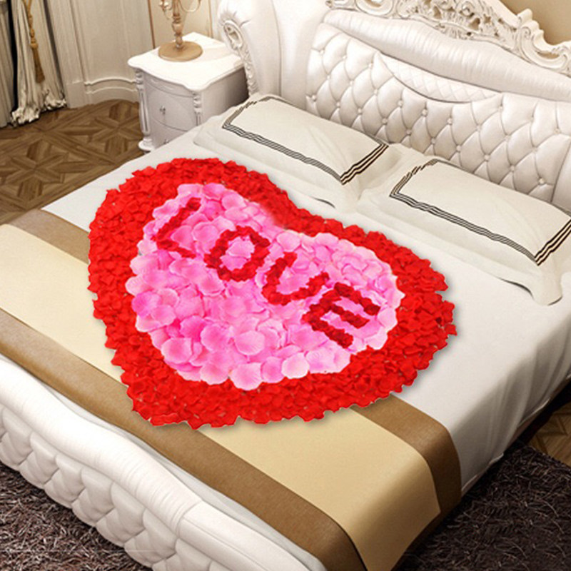 玫瑰仿真花瓣浪漫婚床撒花场景生日户外婚礼花瓣