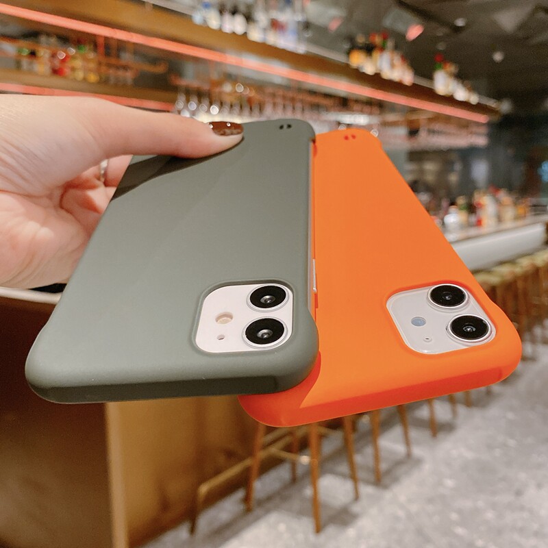 裸机手感iphone11手机壳苹果11无边框半包硬壳pro半包边max无边十一