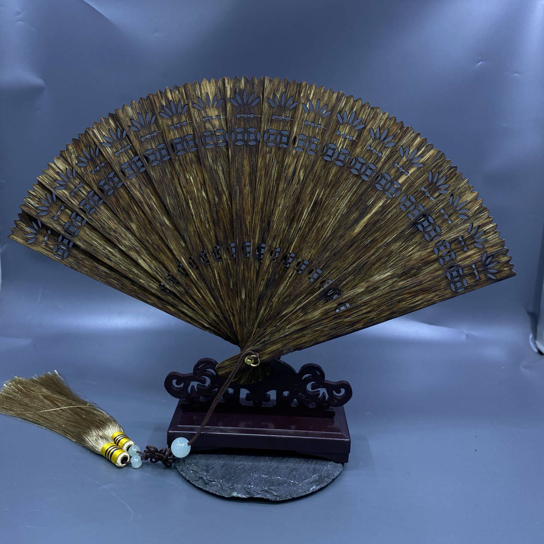 越南芽庄5级沉香扇子折叠常安香艺收藏送礼摆件