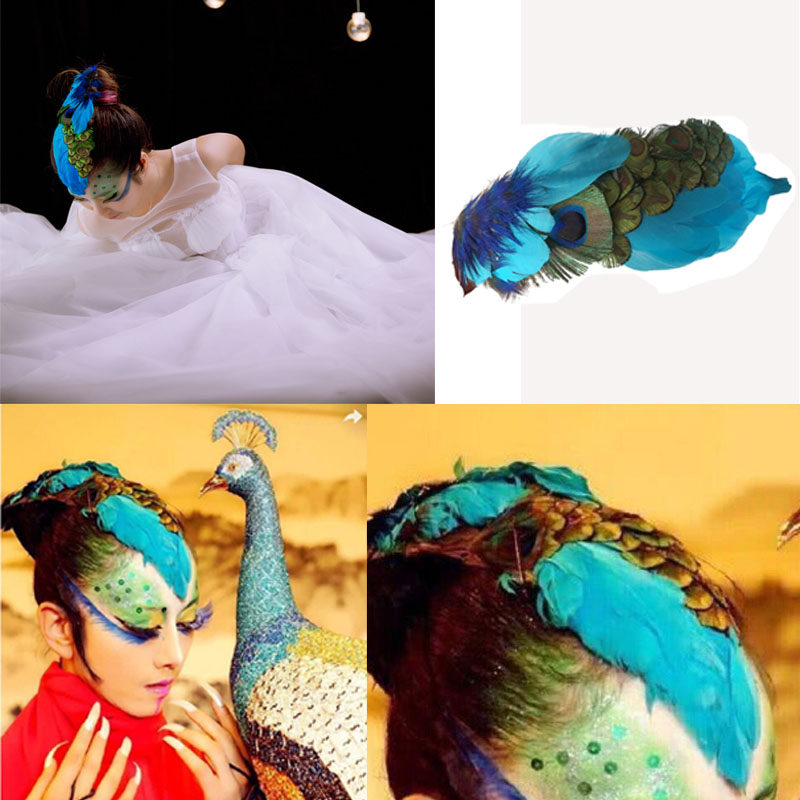 头饰高档定制民族傣族杨丽萍孔雀舞舞台造型艺术孔雀发饰