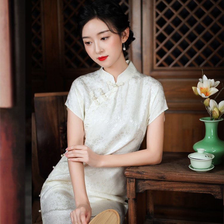 佩玉夏季改良无省宽松收腰旗袍年轻款民国风连衣裙