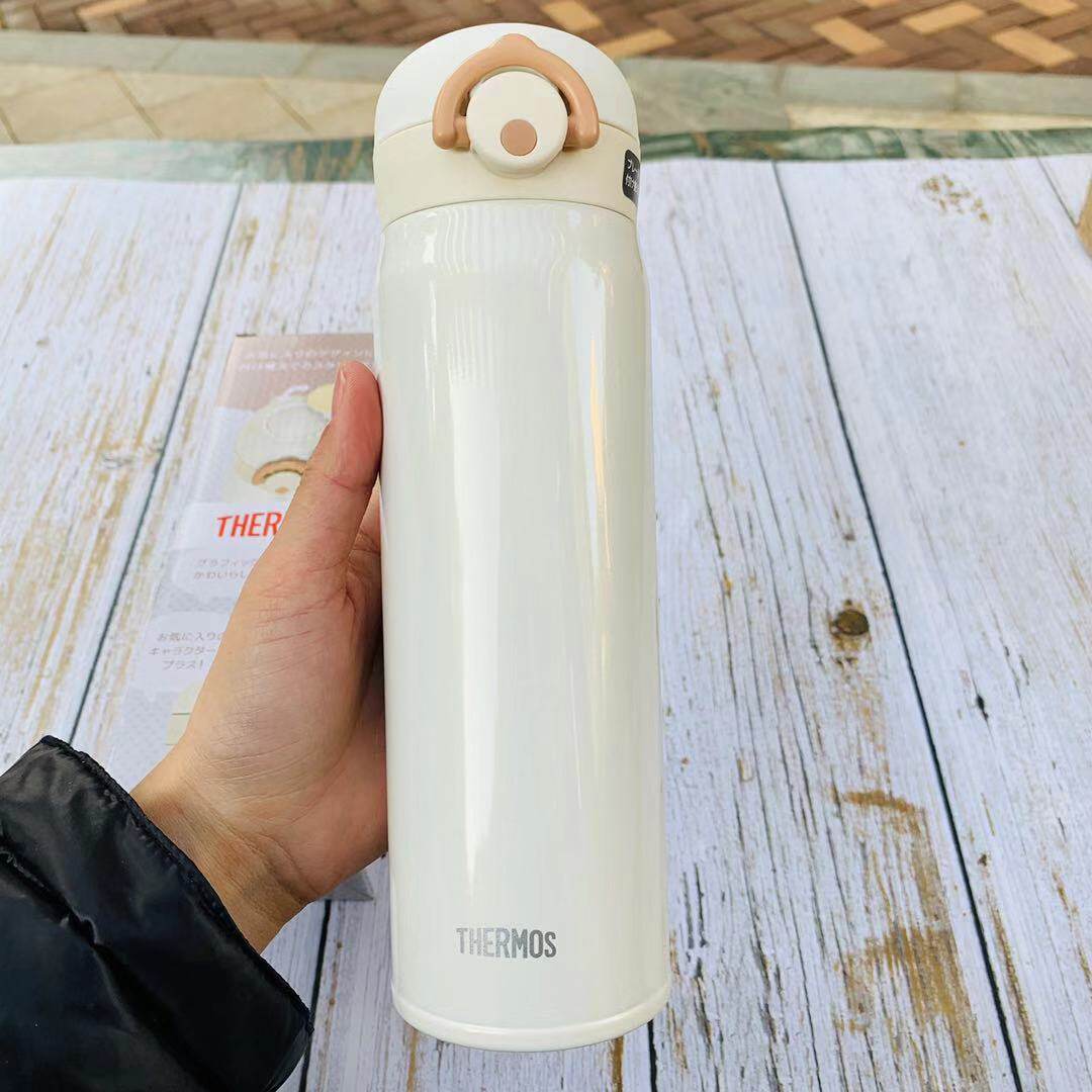 日本原装膳魔师thermos保温杯奶白色500毫升保温保冷磨砂白jnl502