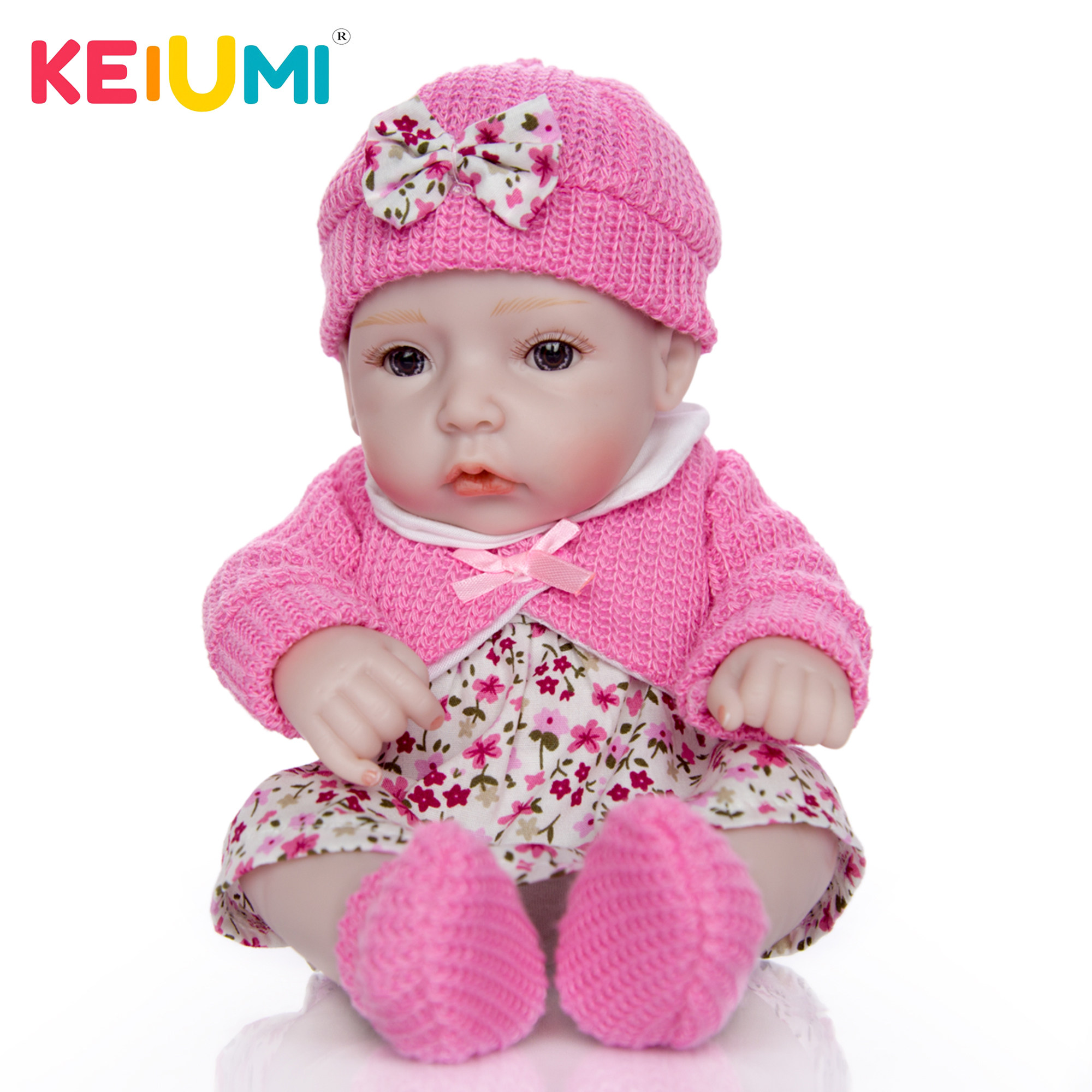 keiumi11寸迷你仿真婴儿娃娃硅胶可洗洗澡入水娃娃