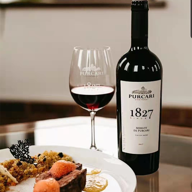 摩尔多瓦进口红酒purcari普嘉1827黑皮诺赤霞珠梅洛干红静态葡萄酒