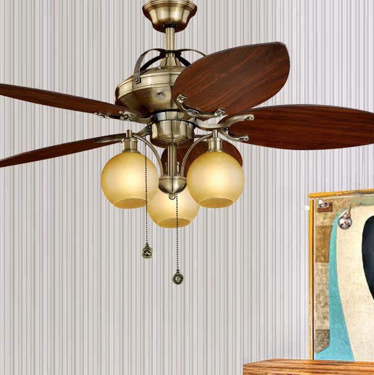 风扇美式田园吊扇欧式仿古电扇客厅餐厅复古吊扇