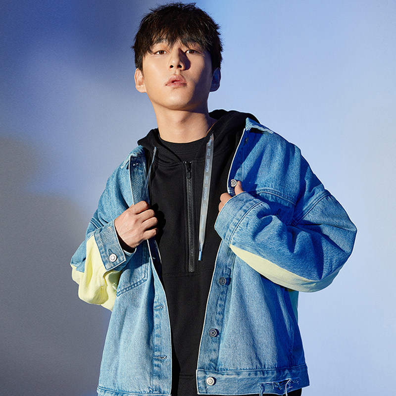 hardihood韩宇潮牌春秋牛仔外套可拆卸拼接港风夹克夹克