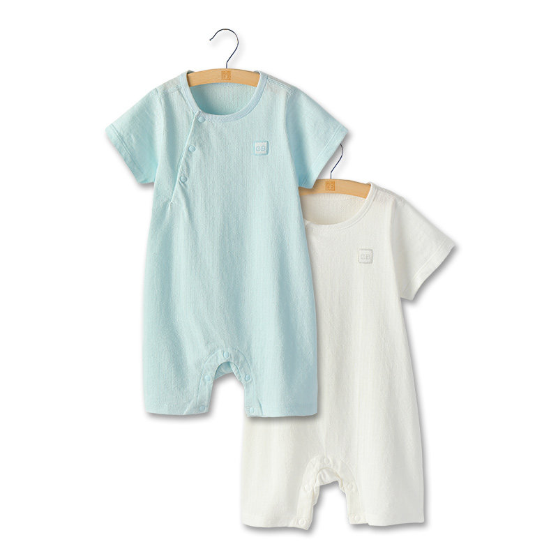 好孩子新生婴幼儿衣服夏款连体衣男女宝宝短袖连身衣连身衣