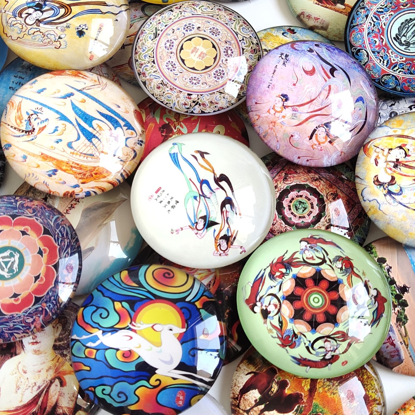 敦煌冰箱莫高窟壁画反弹琵琶飞天文创水晶家居装饰文化创意冰箱贴