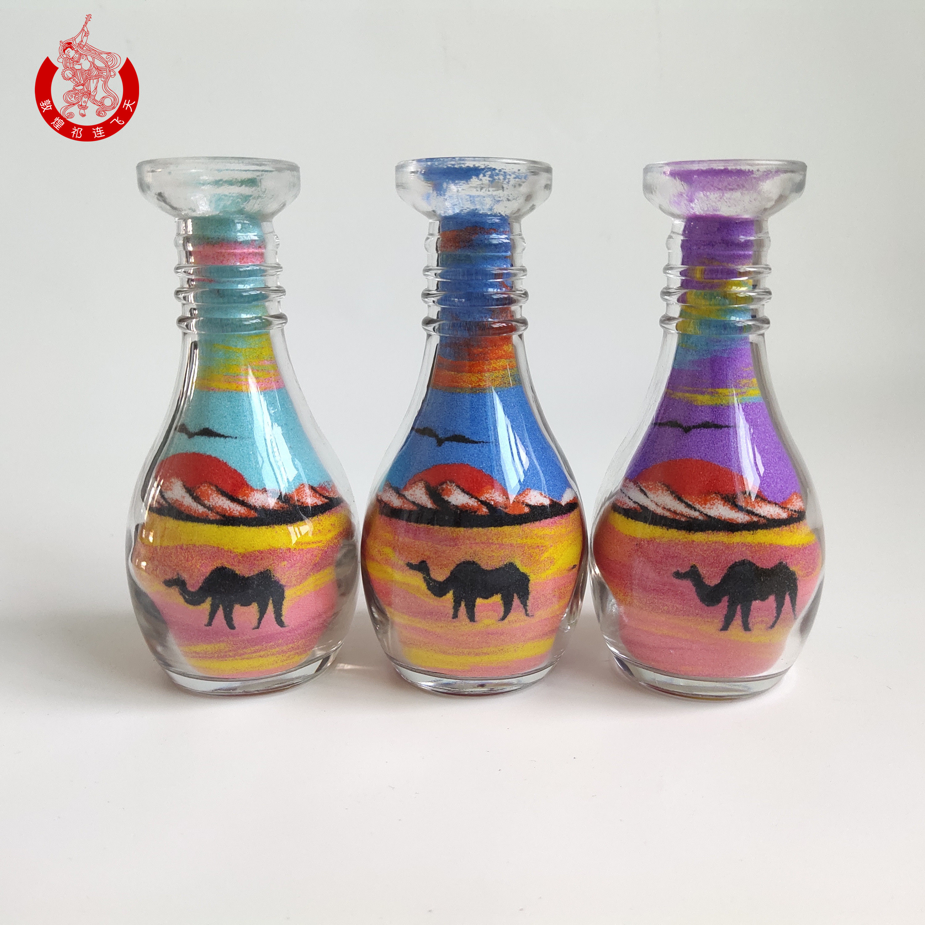 敦煌沙画瓶沙山五色水滴沙瓶画diy创意旅游纪念创意礼盒