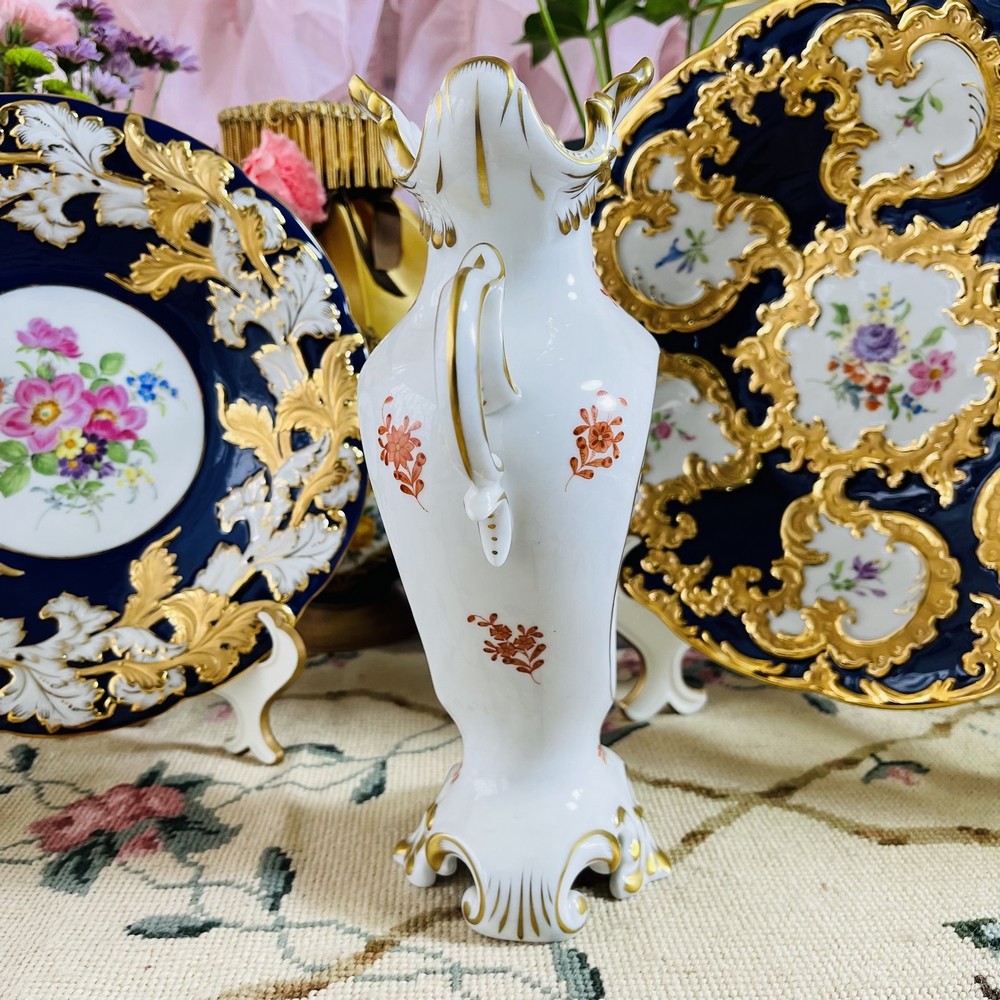 现货匈牙利herend赫伦橘色apponyi新艺术双耳高身花瓶花瓶