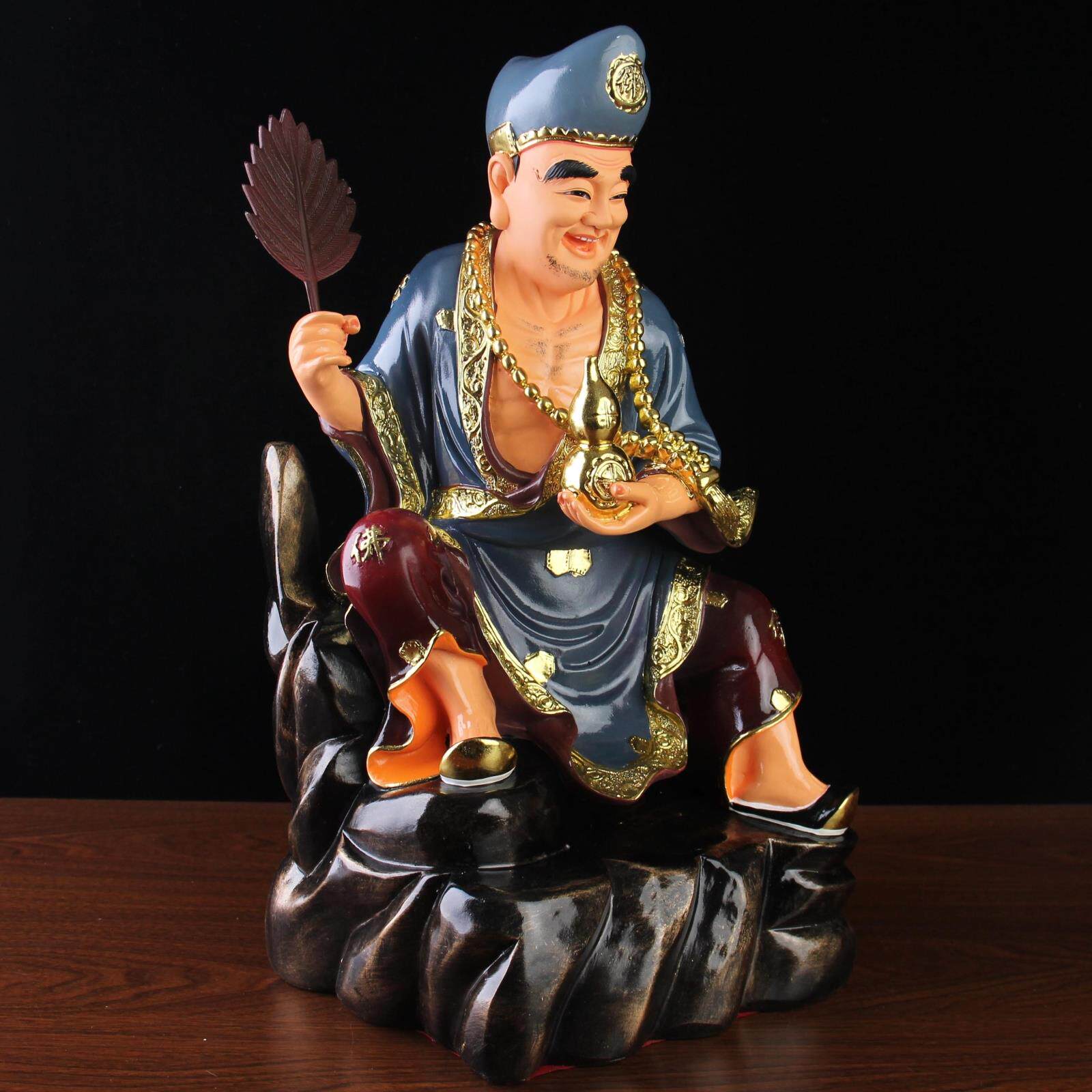 济公佛像活佛李修元济公菩萨降龙罗汉树脂佛像居家供养摆件16英寸