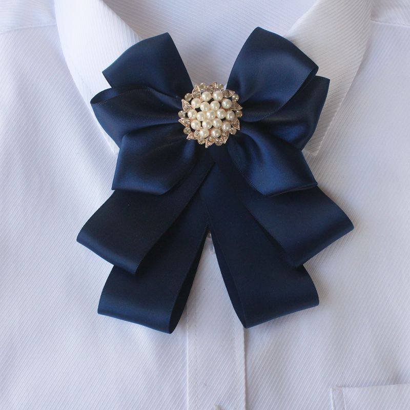 空姐银行酒店女士职业领花紫蓝蝴蝶结服务员领结发饰