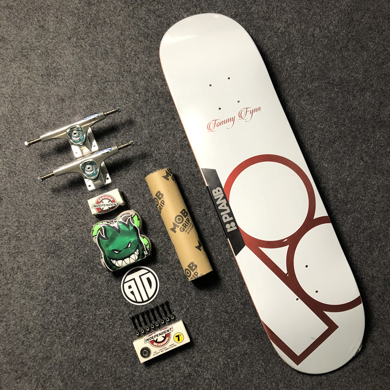 美国进口planb组装白色滑板高级双翘independent双空滑板