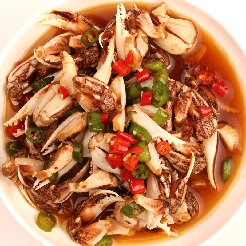 威海秘制麻辣即食海鲜醉蟹香辣蟹脚蟹腿500g其它