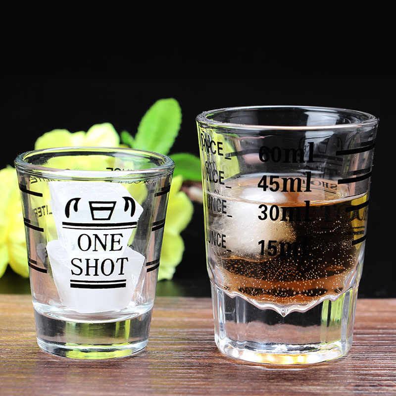 玻璃刻度量杯 奶茶店咖啡调酒盎司杯 安士杯 调酒杯 小量杯 45ml