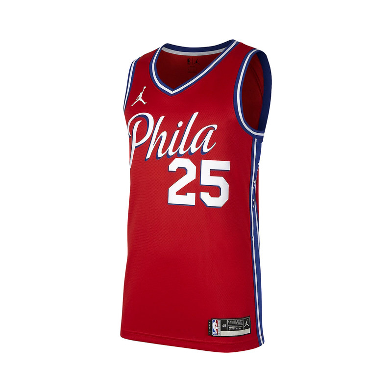 25号球衣76人队21赛季sw球迷版西蒙斯jordancv9490660