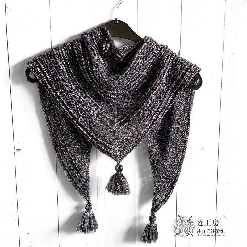 莲工房进口毛线西班牙katiaairlux美丽诺金属线蕾丝披肩钩针