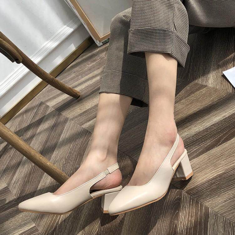 风2019新款百搭中跟一字带网红罗马凉鞋ins潮超火 - 七七潮流女鞋坊